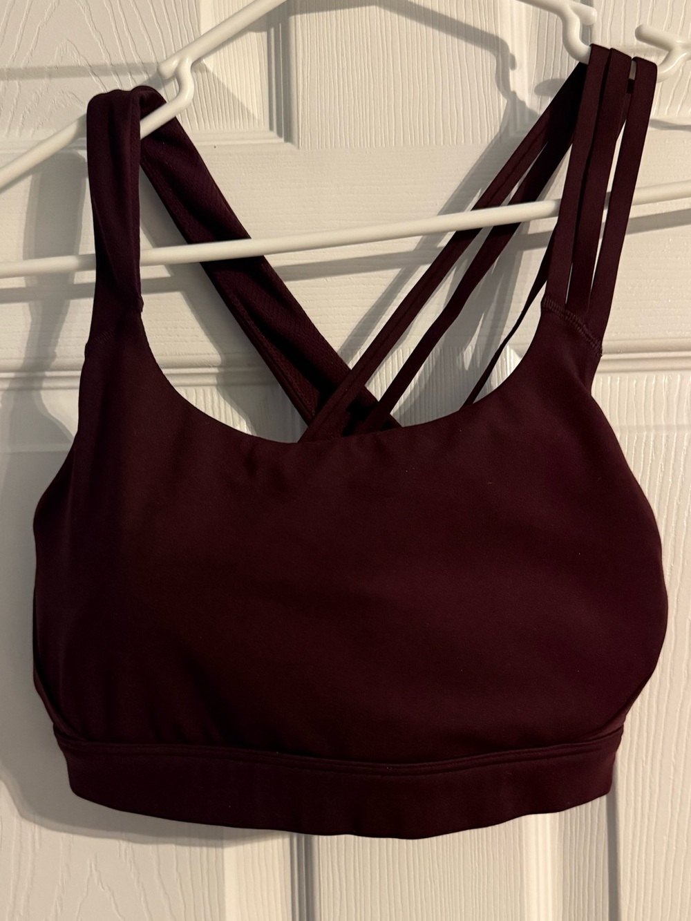 Athleta Burgundy Strappy Criss Cross Back Sports Bra Size Medium